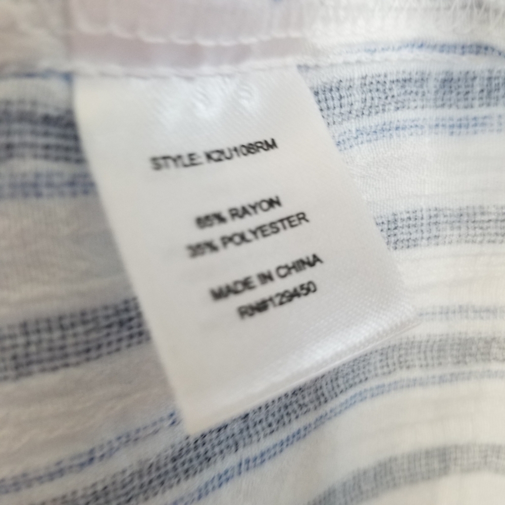 Como Blu 3/4 Sleeve Striped Top Size XL - Picture 6 of 6